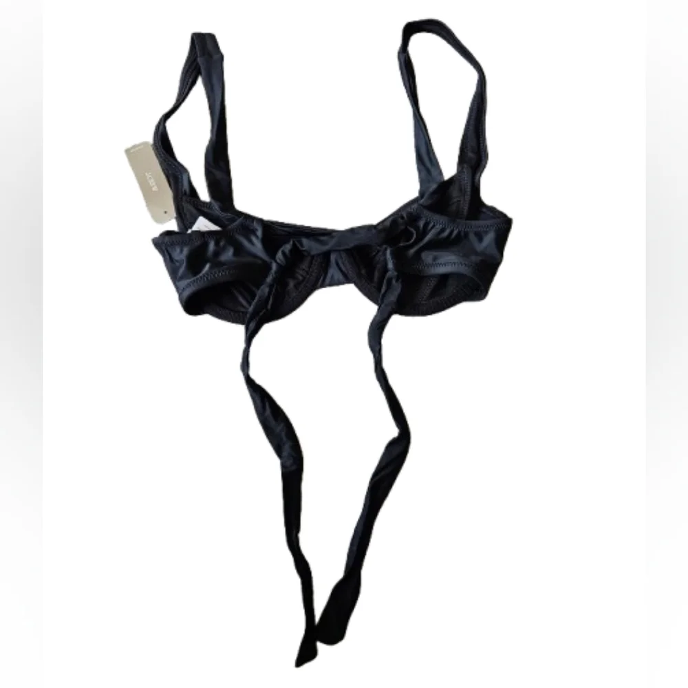 J.Crew crisscross straps underwire bikini top, 32D, black